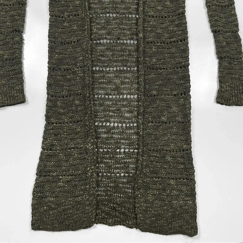 Mossimo Supply Co. Open Knit Long Cardigan Maxi Sweater Green Small